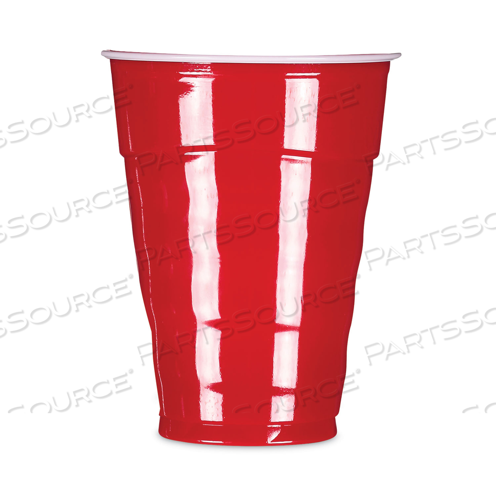 EASY GRIP DISPOSABLE PLASTIC PARTY CUPS, 9 OZ, RED, 50/PACK 