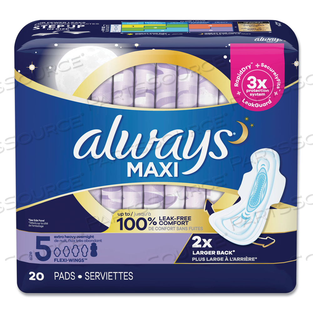 MAXI PADS, EXTRA HEAVY OVERNIGHT by Always