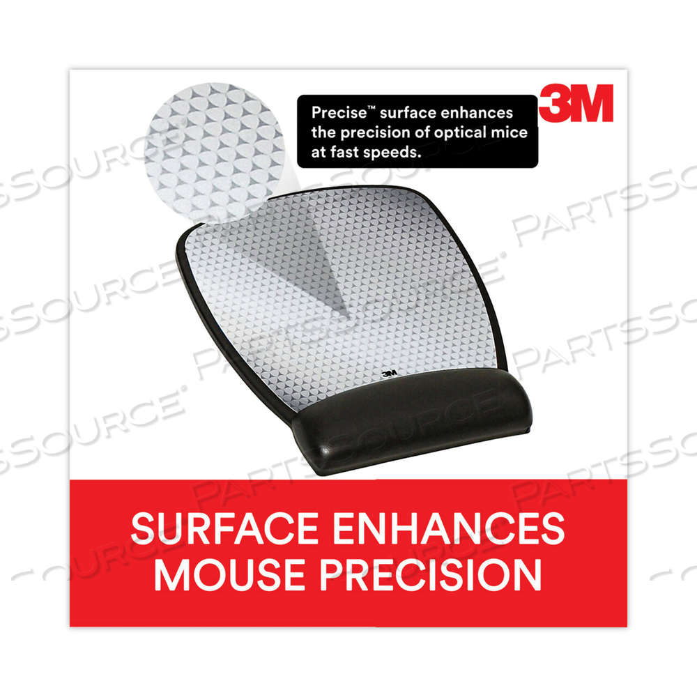 ANTIMICROBIAL GEL COMPACT MOUSE PAD WITH WRIST REST, 8.6 X 6.75, BLACK by 3M Consumer