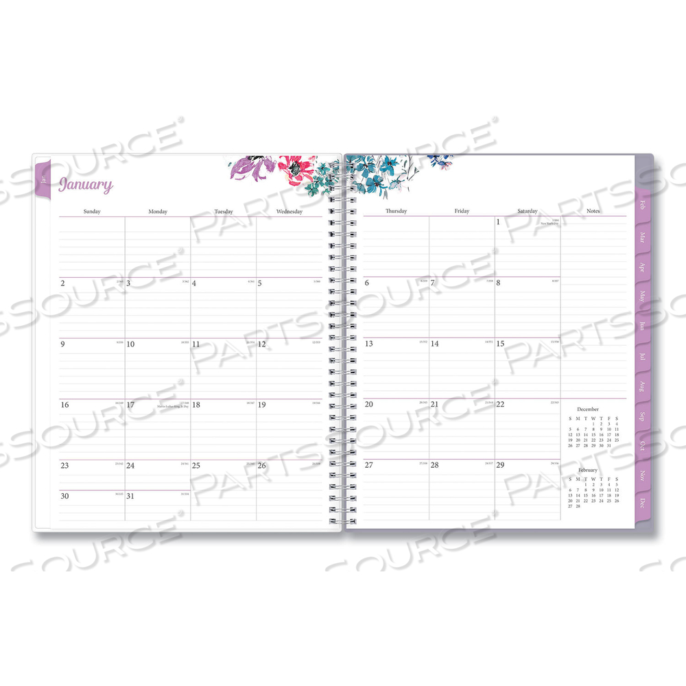 LAILA CREATE-YOUR-OWN COVER WEEKLY/MONTHLY PLANNER, WILDFLOWER ARTWORK, 11 X 8.5, PURPLE/BLUE/PINK, 12-MONTH (JAN-DEC): 2023 by Blue Sky