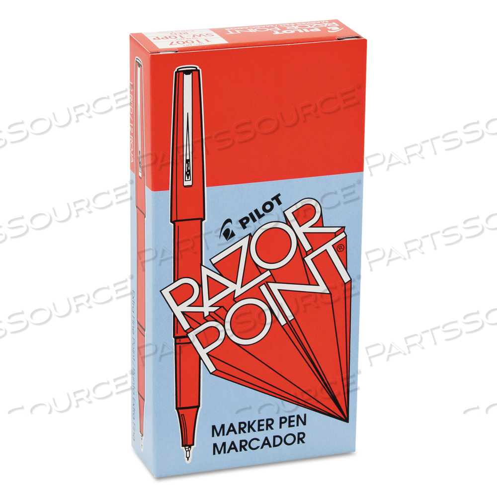 RAZOR POINT FINE LINE POROUS POINT PEN, STICK, EXTRA-FINE 0.3 MM, RED INK, RED BARREL by Pilot RAZOR POINT FINE LINE POROUS POINT PEN, STICK, EXTRA-FINE 0.3 MM, RED INK, RED BARREL by Pilot