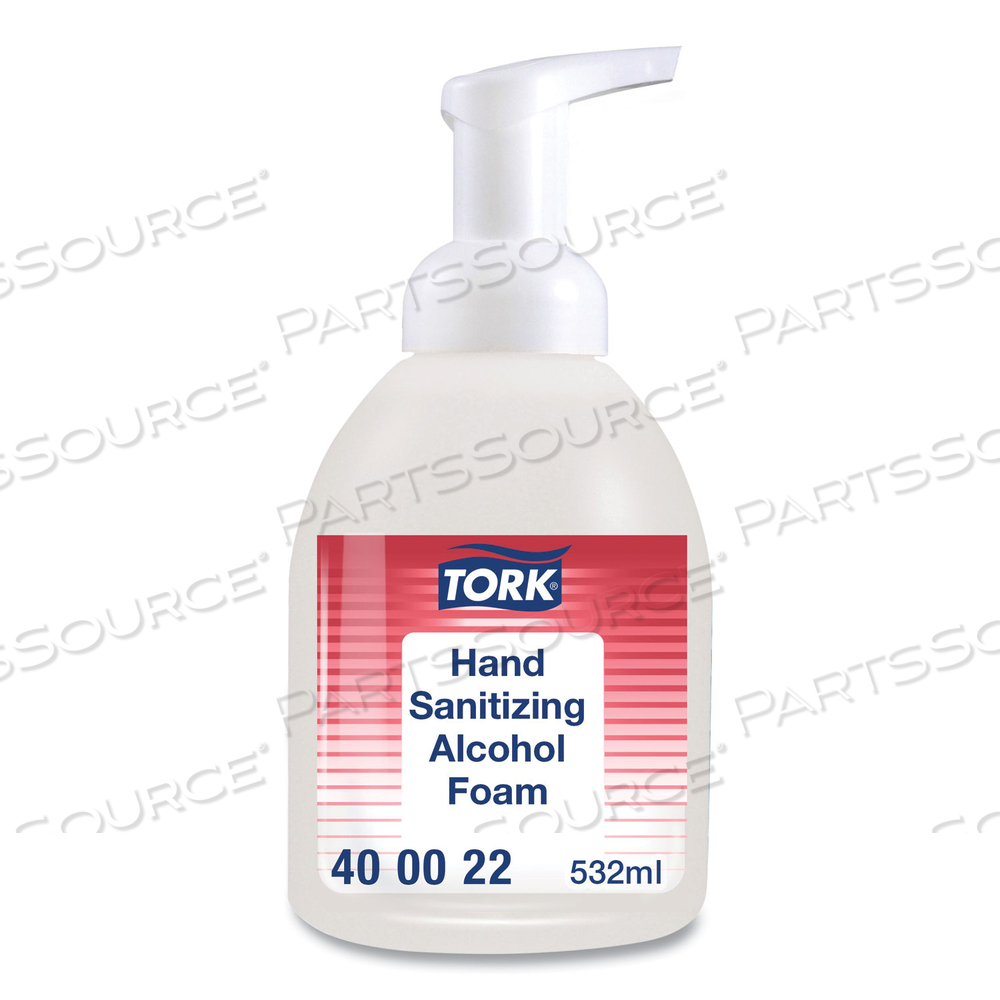 ALCOHOL FOAM HAND SANITIZER, 18 OZ PUMP BOTTLE, UNSCENTED by Tork ALCOHOL FOAM HAND SANITIZER, 18 OZ PUMP BOTTLE, UNSCENTED by Tork