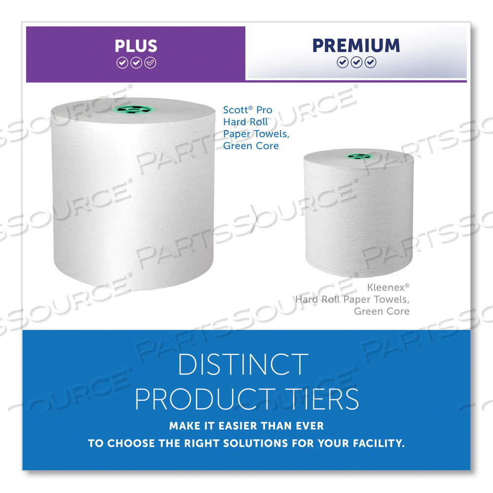 PRO HARD ROLL PAPER TOWELS WITH ABSORBENCY POCKETS, FOR SCOTT PRO DISPENSER, GREEN CORE ONLY, 1-PLY, 7.5" X 900 FT/CT by Scott