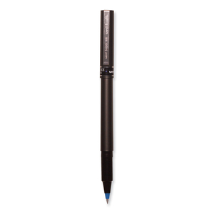 DELUXE ROLLER BALL PEN, STICK, MICRO 0.5 MM, BLUE INK, METALLIC GRAY BARREL by Uni-Ball