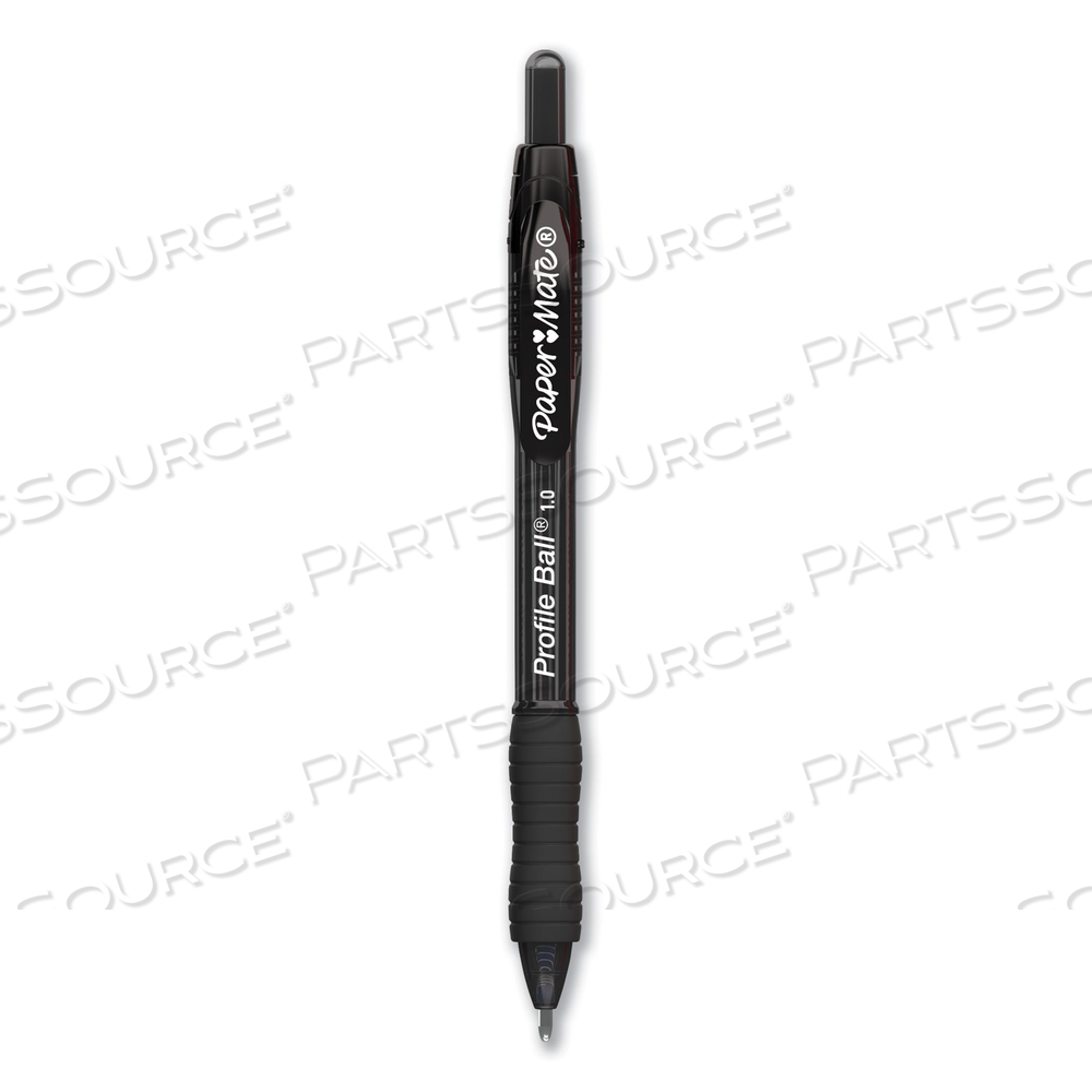PROFILE BALLPOINT PEN, RETRACTABLE, MEDIUM 1 MM, BLACK INK, TRANSLUCENT BLACK BARREL 