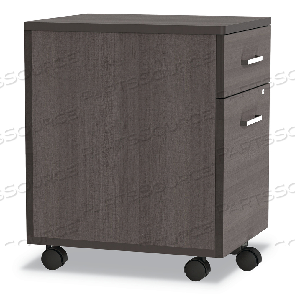 TRENTO LINE MOBILE PEDESTAL FILE, LEFT OR RIGHT, 2-DRAWERS: BOX/FILE, LEGAL/LETTER, MOCHA, 16.5" X 19.75" X 23.63" by Linea Italia Inc