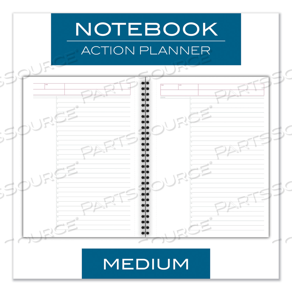 WIREBOUND GUIDED ACTION PLANNER NOTEBOOK, 1 SUBJECT, PROJECT-MANAGEMENT FORMAT, GRAY COVER, 9.5 X 7.5, 80 SHEETS by Cambridge