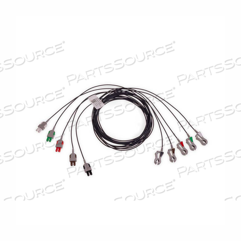 ECG LEADWIRE SET, RADIO TRANSLUCENT, 5-LEAD, GRABBER by AirLife (aka SunMed Group, LLC)