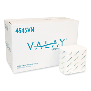 VALAY INTERFOLDED NAPKINS, 1-PLY, WHITE, 6.5 X 8.25 by Morcon Tissue VALAY INTERFOLDED NAPKINS, 1-PLY, WHITE, 6.5 X 8.25 by Morcon Tissue
