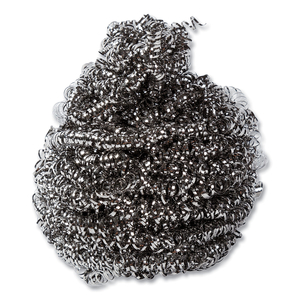 STAINLESS STEEL SPONGE, POLYBAGGED, 1.50 OZ, GRAYS/CARTON by Royal Paper