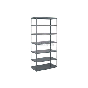 OFFSET STURDI-FRAME OPEN SHELVING UNIT 48"W X 18"D X 87"H, 7 SHELVES, 18 GA., DARK GRAY by Tri-Boro Shelving