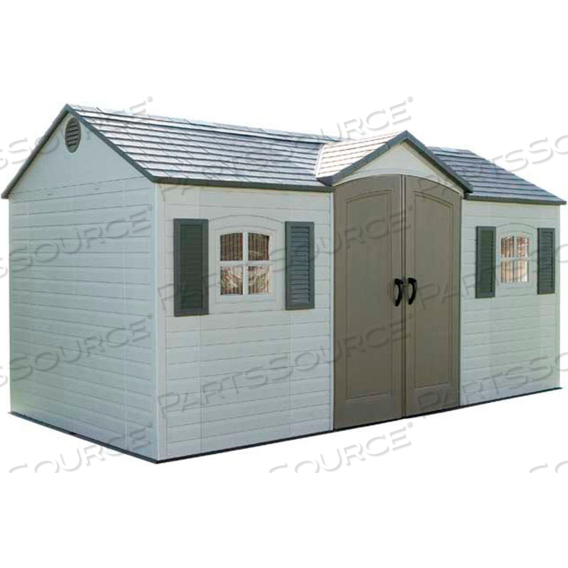 STORAGE SHED 15' X 8' FRONT ENTRY WITH WINDOWS by Lifetime Products