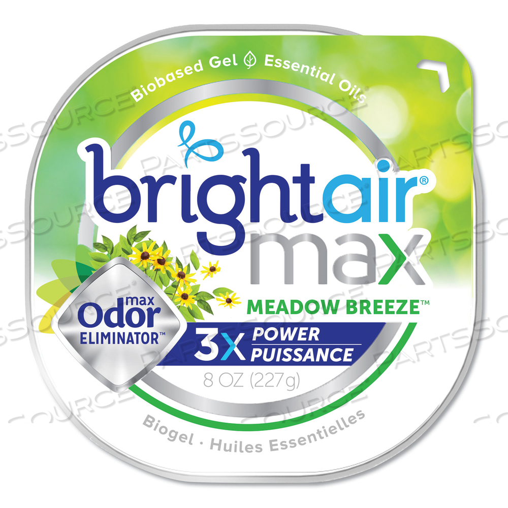 MAX ODOR ELIMINATOR AIR FRESHENER, MEADOW BREEZE, 8 OZ JAR by Bright Air