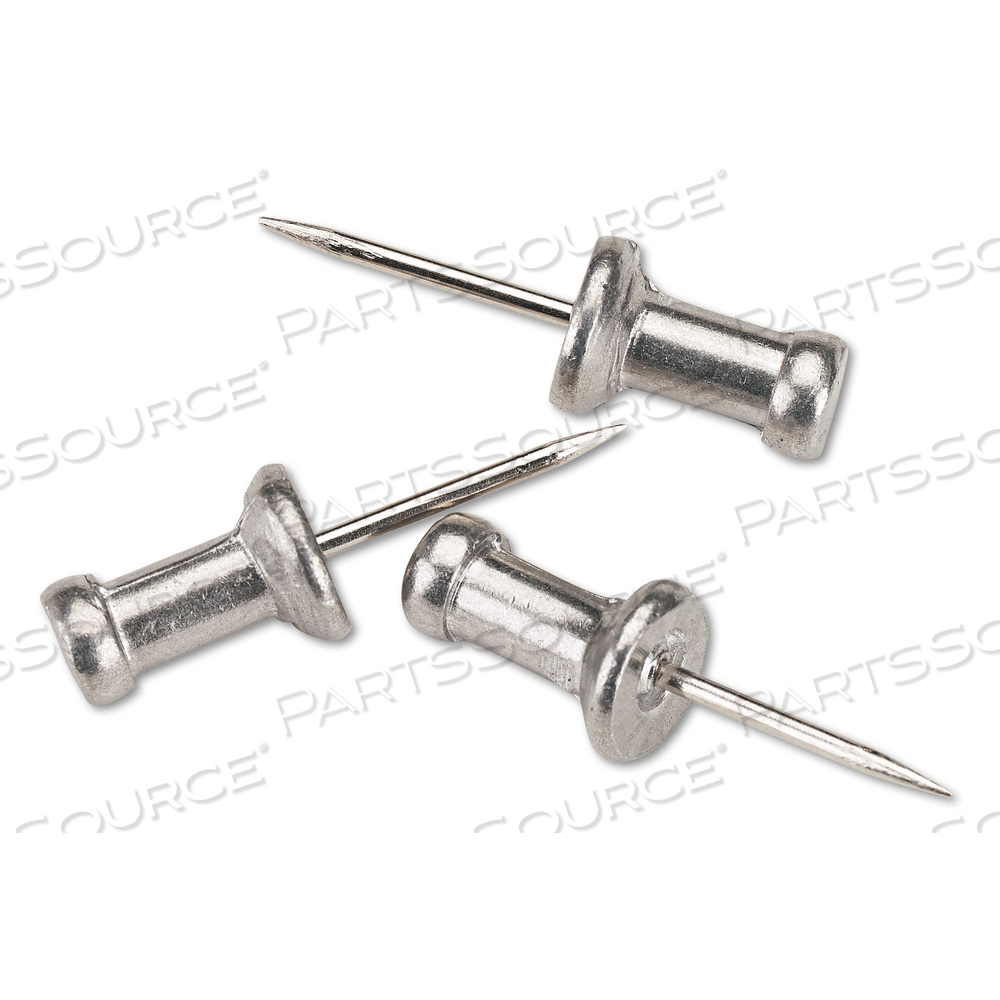ALUMINUM HEAD PUSH PINS, ALUMINUM, SILVER, 0.5" by Gem Products