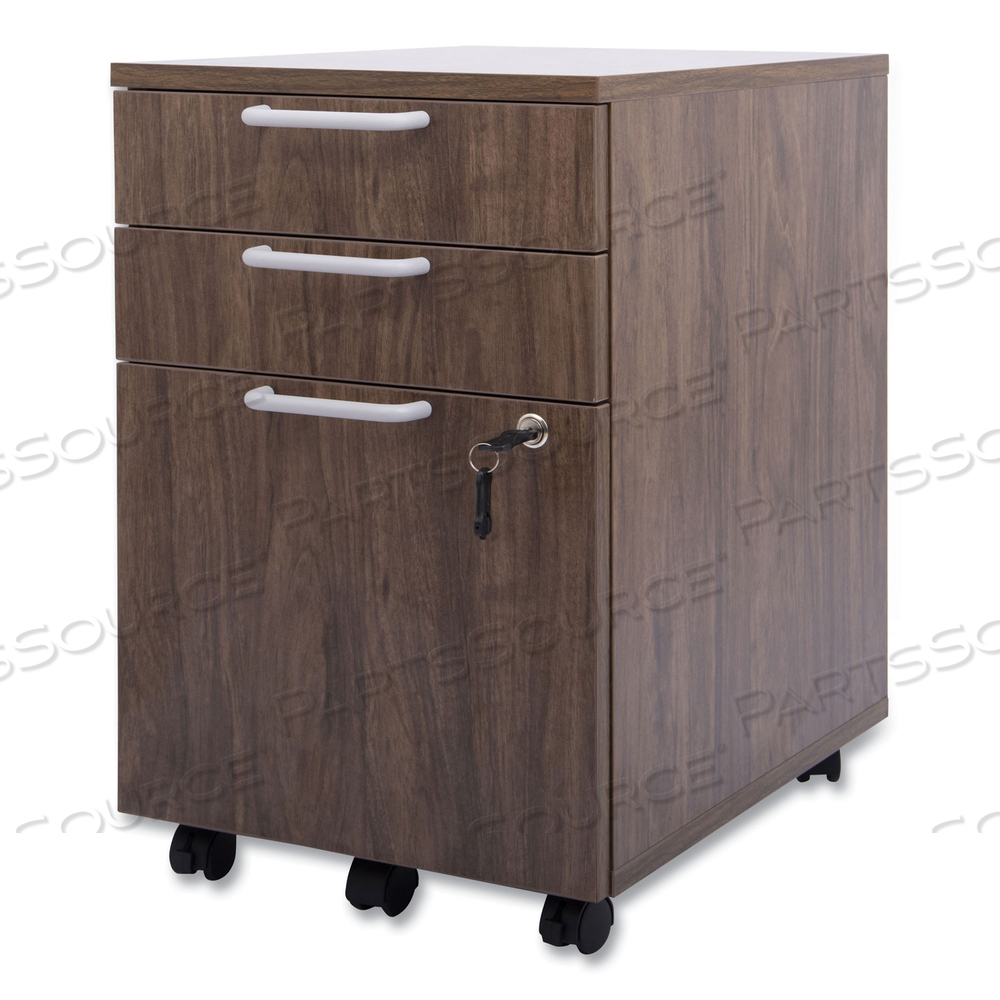 ESSENTIALS MOBILE PEDESTAL FILE, LEFT OR RIGHT, 3-DRAWERS: BOX/BOX/FILE, LEGAL/LETTER, ESPRESSO, 15.6" X 21.3" X 24.3" by Union & Scale