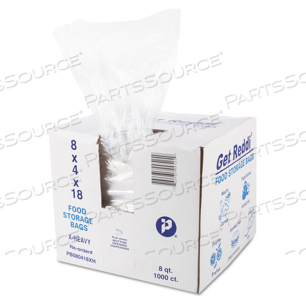 FOOD AND UTILITY BAGS, 8 QT, 1.2 MIL, 8" X 18", CLEAR by Inteplast Group FOOD AND UTILITY BAGS, 8 QT, 1.2 MIL, 8" X 18", CLEAR by Inteplast Group