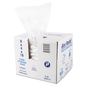 FOOD AND UTILITY BAGS, 8 QT, 1.2 MIL, 8" X 18", CLEAR by Inteplast Group FOOD AND UTILITY BAGS, 8 QT, 1.2 MIL, 8" X 18", CLEAR by Inteplast Group