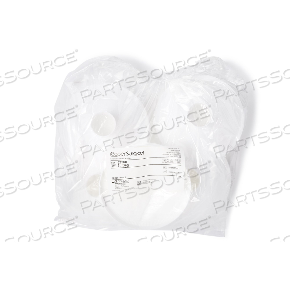 PREFILTER, SMOKE EVACUATOR, LATEX-FREE, FOR USE WITH: FOR SMOKE EVACUATOR SYSTEM 6080 by CooperSurgical