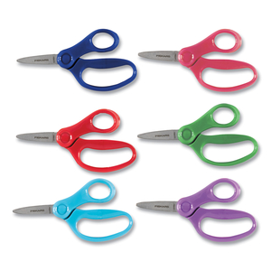 KIDS SCISSORS, POINTED TIP, 5" LONG, 1.75" CUT LENGTH, STRAIGHT HANDLES, RANDOMLY ASSORTED COLORS by Fiskars
