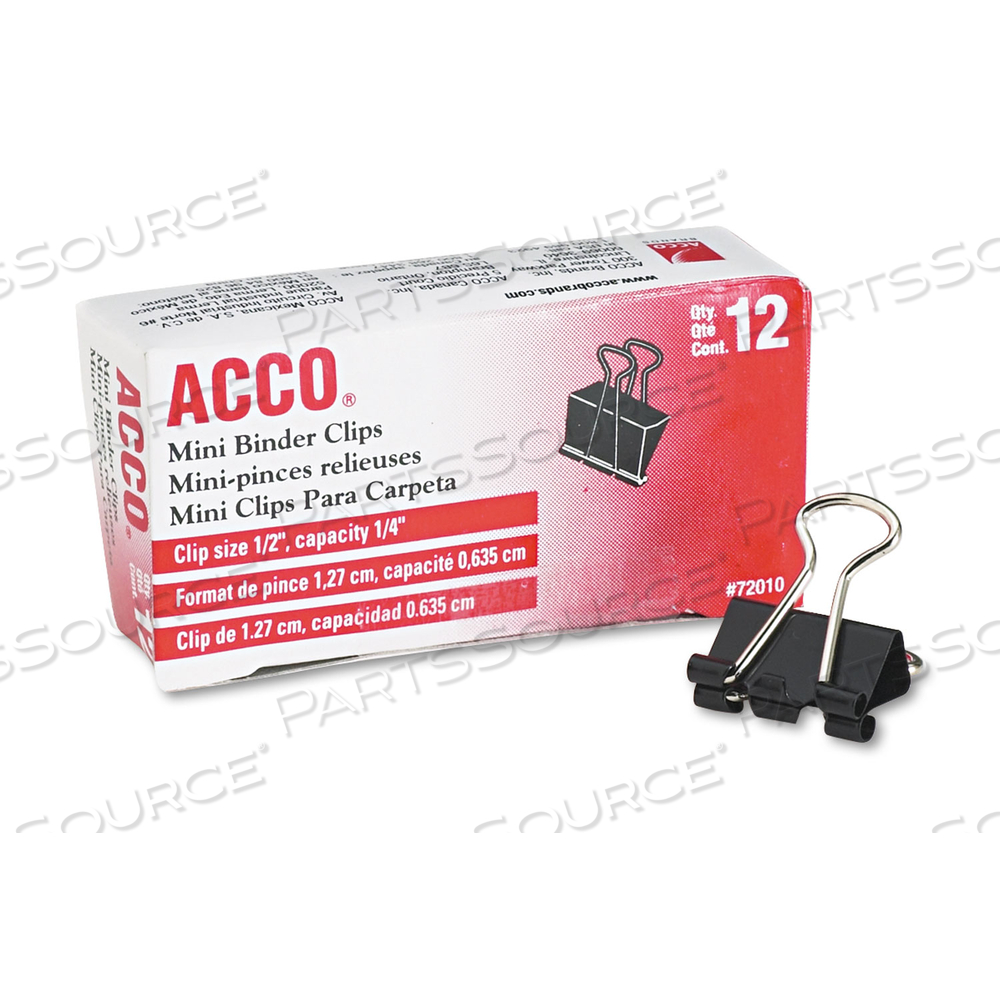 BINDER CLIPS, MINI, BLACK/SILVER by ACCO Brands