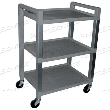 POLY UTILITY CART, 3 SHELF, 16" X 20" X 29", GRAY by Ideal Products