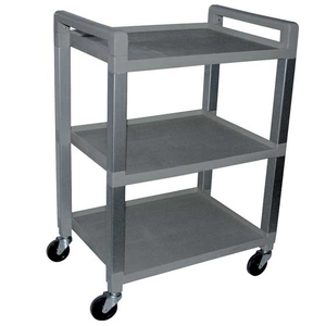 POLY UTILITY CART, 3 SHELF, 16" X 20" X 29", GRAY by Ideal Products