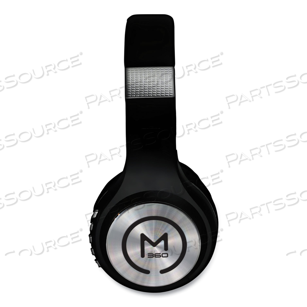 SERENITY STEREO WIRELESS HEADPHONES WITH MICROPHONE, 3 FT CORD, BLACK/SILVER by Morpheus 360