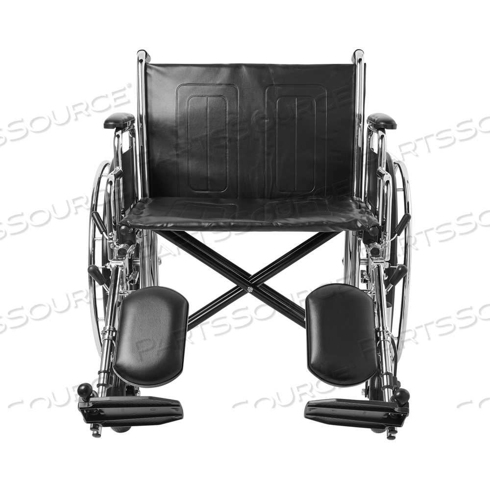 HEAVY-DUTY WHEELCHAIR WITH PADDED, REMOVABLE ARM, COMPOSITE MAG WHEEL, 24 IN. SEAT, SWING-AWAY ELEVATING FOOTREST, 450 LBS by McKesson HEAVY-DUTY WHEELCHAIR WITH PADDED, REMOVABLE ARM, COMPOSITE MAG WHEEL, 24 IN. SEAT, SWING-AWAY ELEVATING FOOTREST, 450 LBS by McKesson