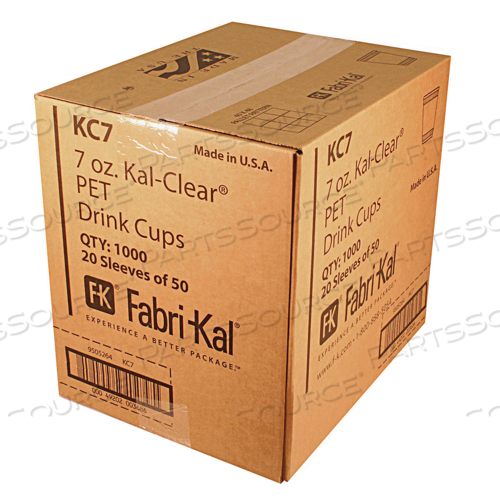 KAL-CLEAR PET COLD DRINK CUPS, 7 OZ, CLEAR by Fabrikal KAL-CLEAR PET COLD DRINK CUPS, 7 OZ, CLEAR by Fabrikal