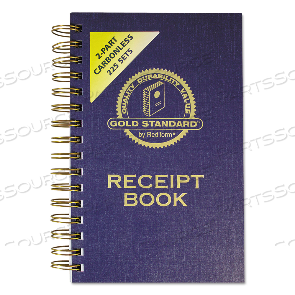 GOLD STANDARD MONEY RECEIPT BOOK, TWO-PART CARBONLESS, 5 X 2.75, 3 FORMS/SHEET, 225 FORMS TOTAL by Rediform