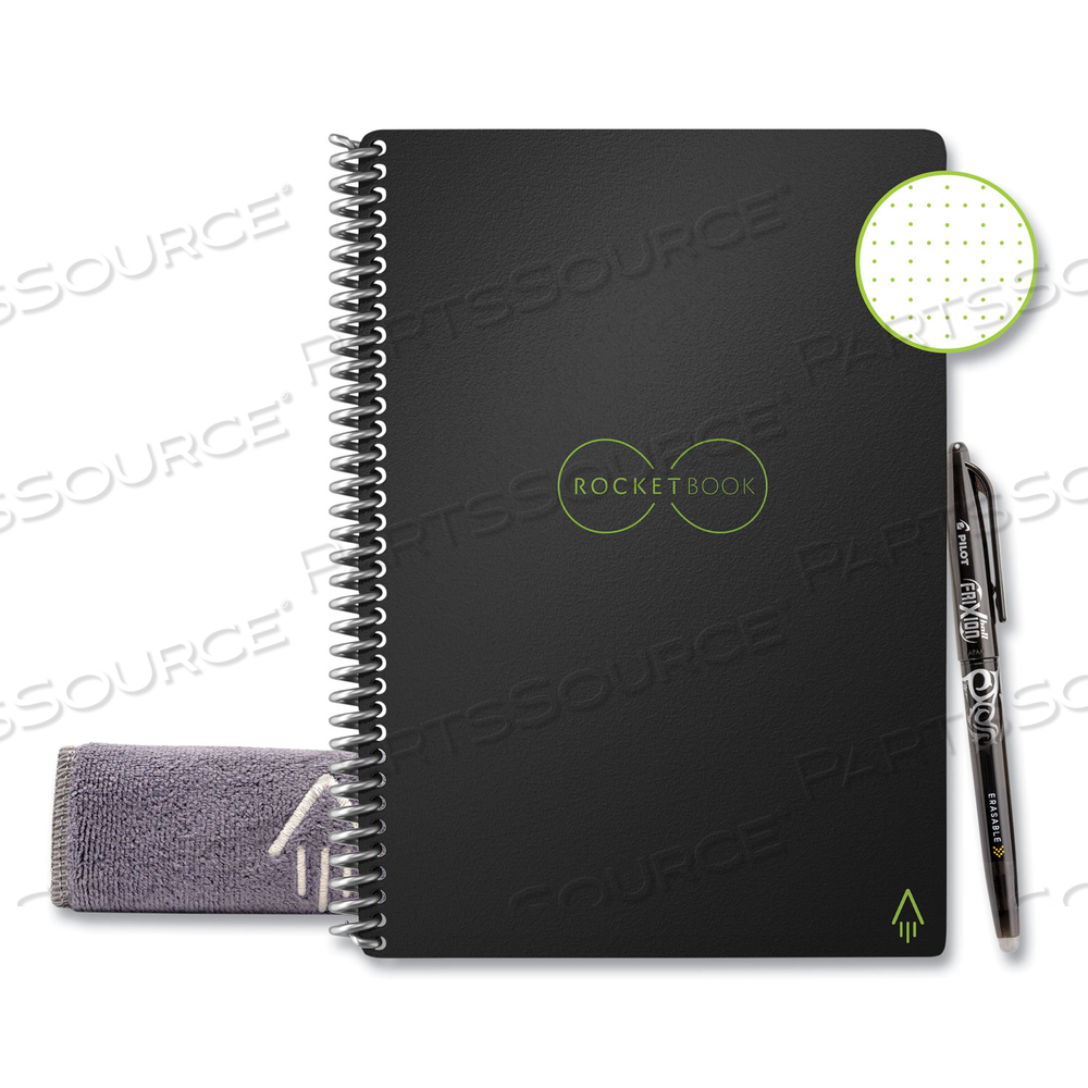 CORE SMART NOTEBOOK, DOTTED RULE, BLACK COVER, 8.8 X 6, 18 SHEETS by Rocketbook