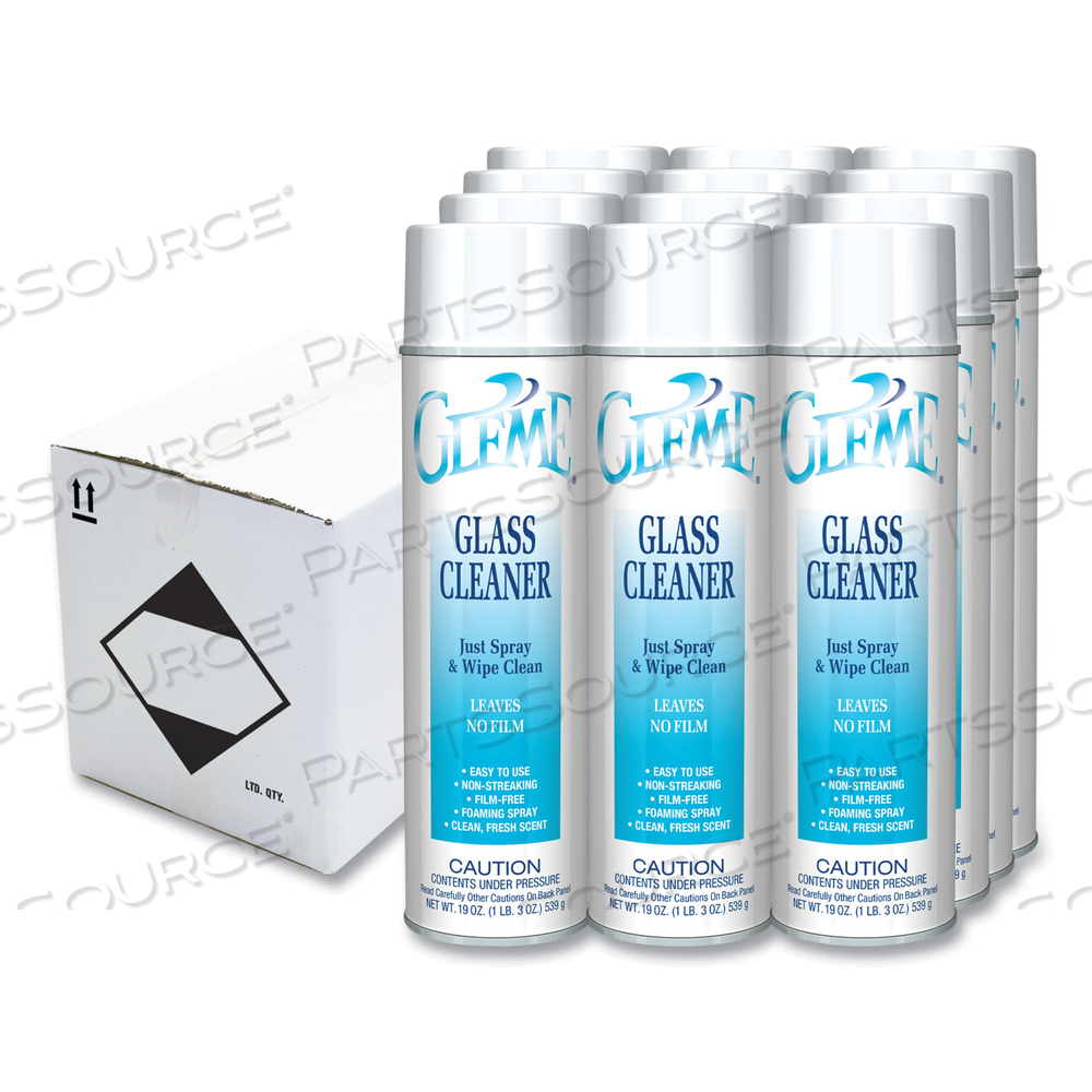 GLEME GLASS CLEANER, FRESH SCENT, 19 OZ AEROSOL SPRAY by Claire