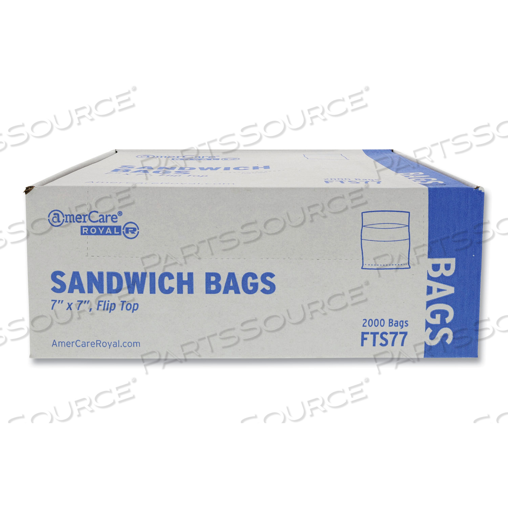 FLIP TOP BAG, 7" X 7", CLEAR by Royal Paper FLIP TOP BAG, 7" X 7", CLEAR by Royal Paper