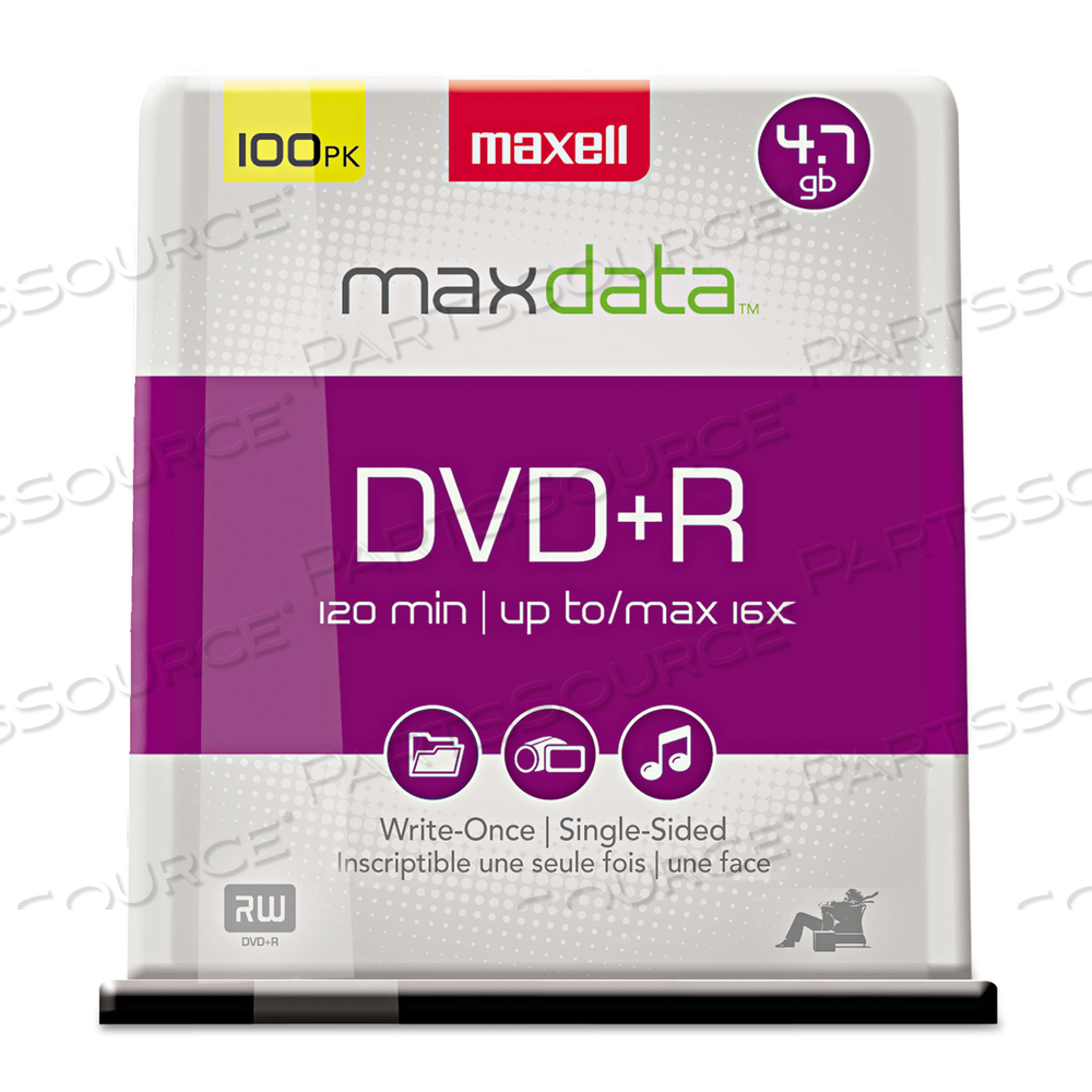 DVD+R HIGH-SPEED RECORDABLE DISC, 4.7 GB, 16X, SPINDLE, SILVER by Maxell DVD+R HIGH-SPEED RECORDABLE DISC, 4.7 GB, 16X, SPINDLE, SILVER by Maxell