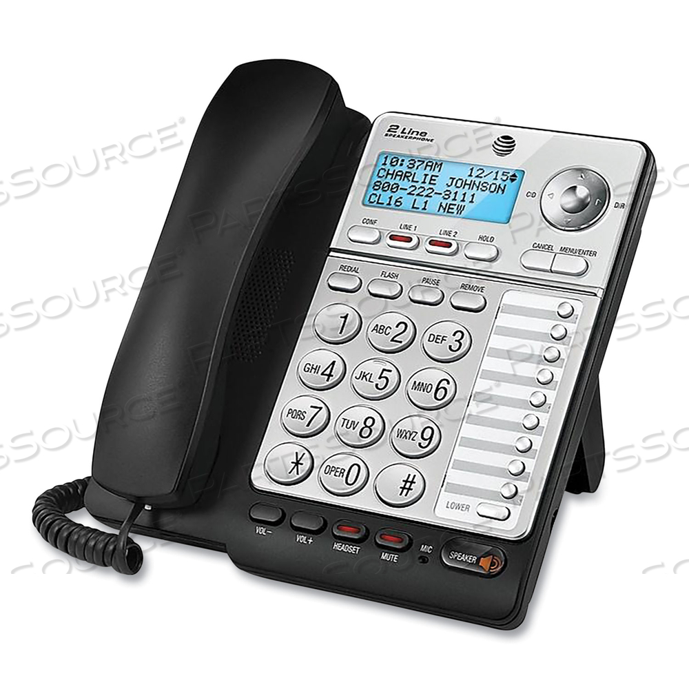ML17928 TWO-LINE CORDED SPEAKERPHONE, BLACK/SILVER by AT&T