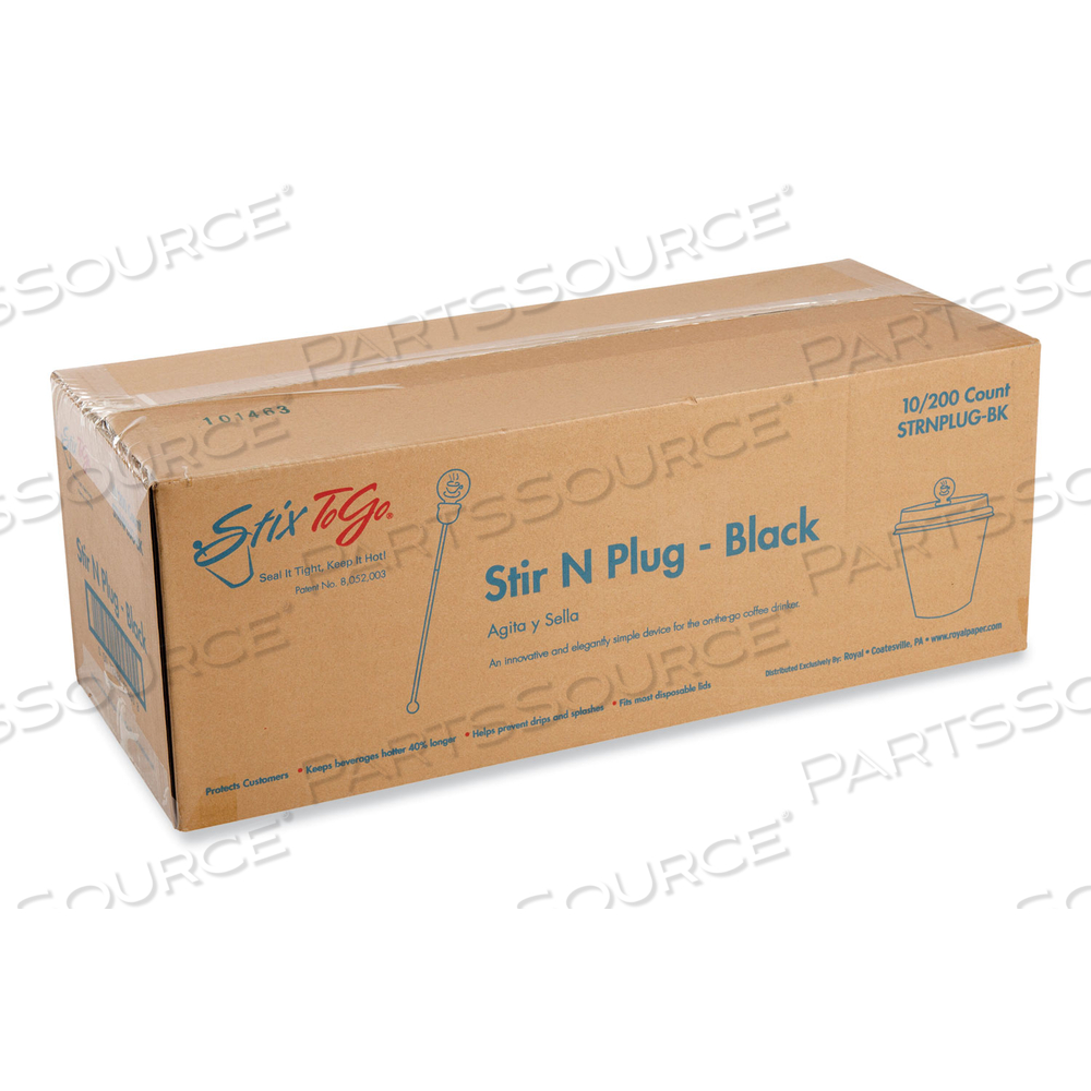 BEVERAGE PLUGS, BLACK by Royal Paper