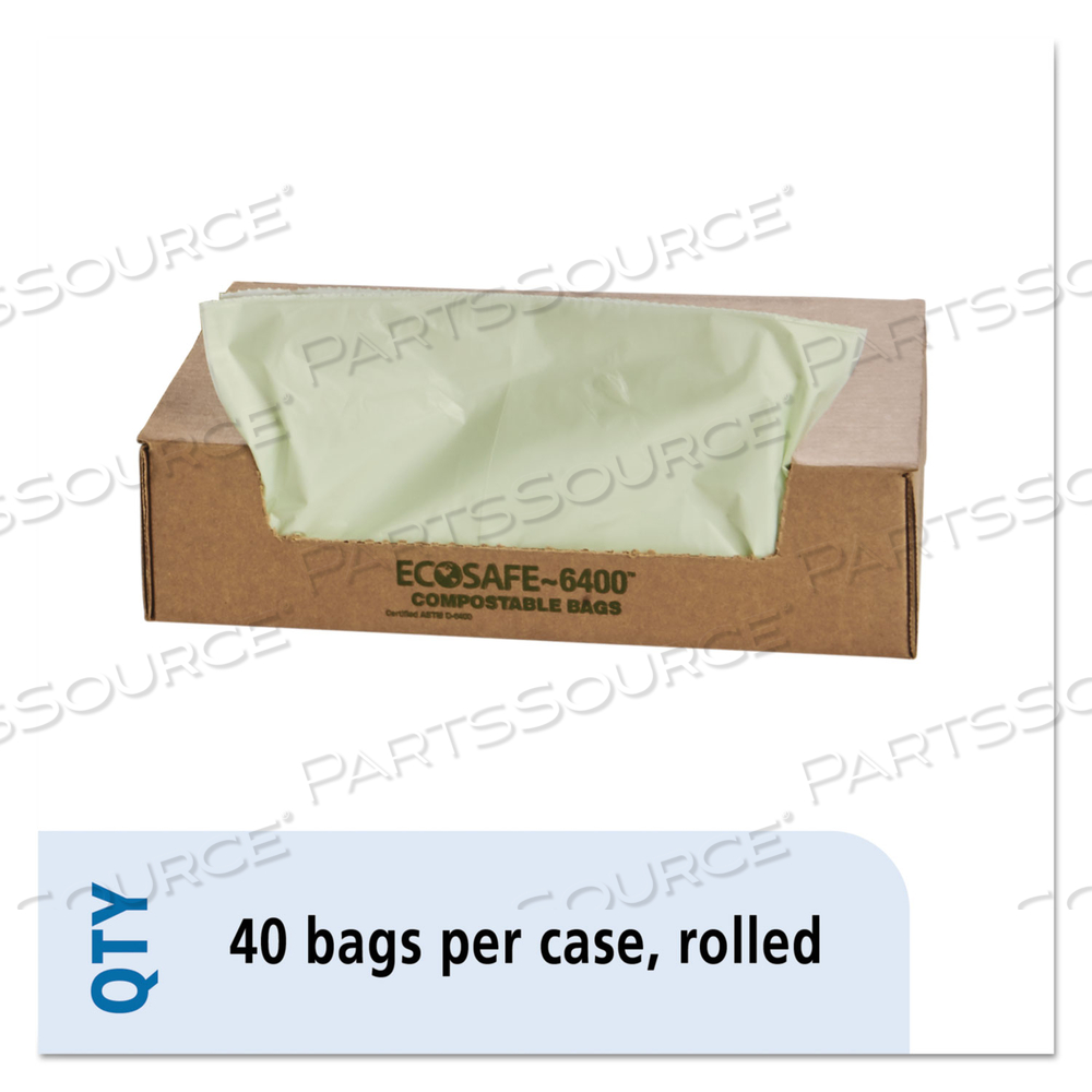ECOSAFE-6400 BAGS, 48 GAL, 0.85 MIL, 42" X 48", GREEN by Envision