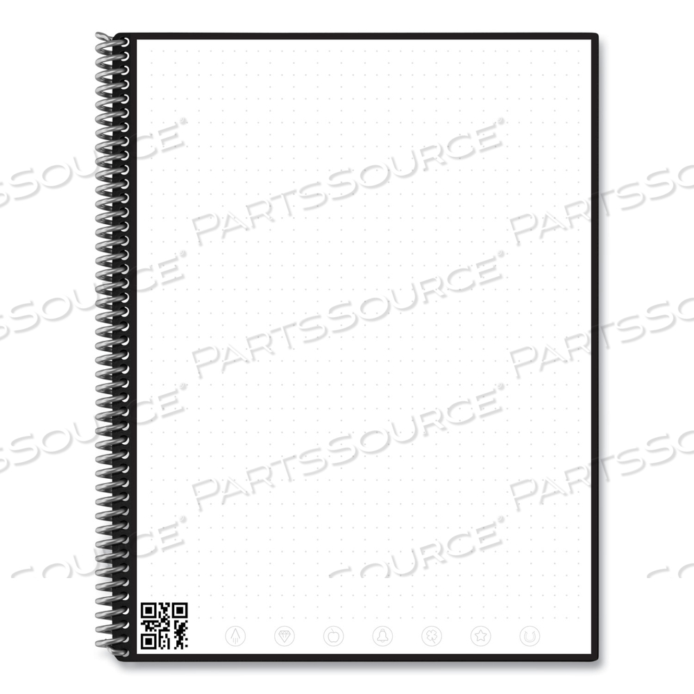 CORE SMART NOTEBOOK, DOTTED RULE, BLACK COVER, 11 X 8.5, 16 SHEETS by Rocketbook