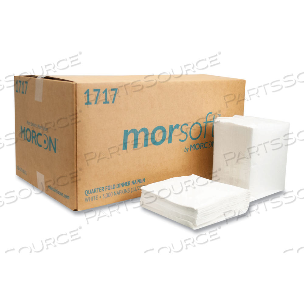 MORSOFT DINNER NAPKINS, 1-PLY, 15 X 17, WHITE by Morcon Tissue MORSOFT DINNER NAPKINS, 1-PLY, 15 X 17, WHITE by Morcon Tissue