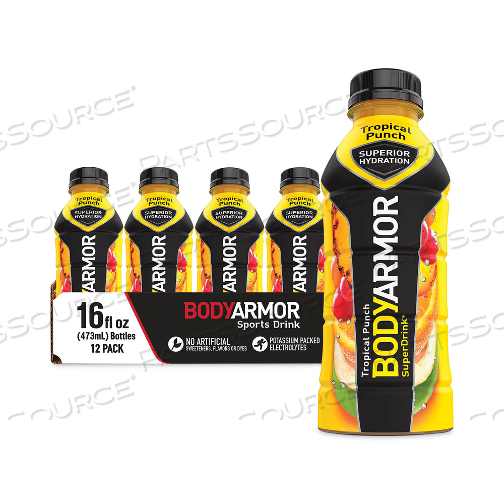 SUPERDRINK SPORTS DRINK, TROPICAL PUNCH, 16 OZ BOTTLE by BodyArmor