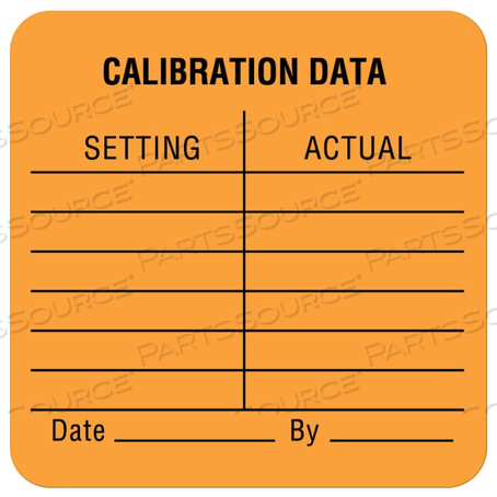 CALIBRATION LABEL, REMOVABLE, 1-1/2IN WIDTH, 1-1/2IN HEIGHT, FLUORESCENT ORANGE, FLUORESCENT PAPER, -65 TO +180 TEMPERATURE RANGE by United Ad Label