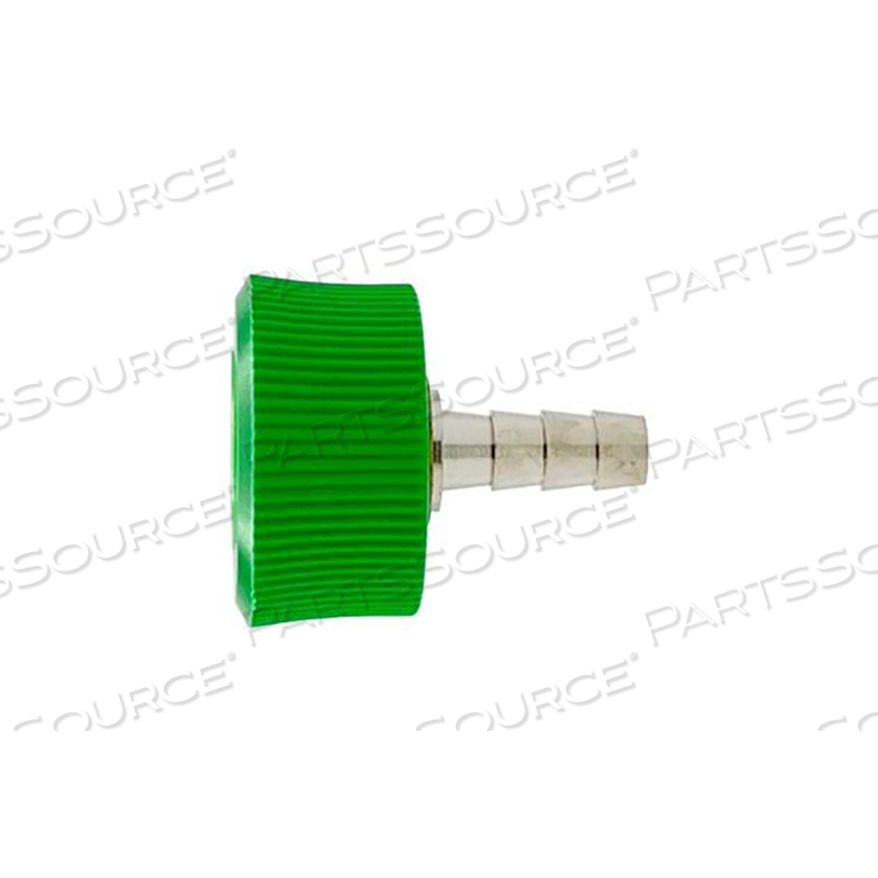 NIPPLE ASSEMBLY, DISS FEMALE HAND TIGHT, 1/4IN SIZE, DOMESTIC (US) COLOR TYPE, OXYGEN GAS TYPE, HOSE BARB OUTER CONNECTION TYPE by Precision Medical, Inc. NIPPLE ASSEMBLY, DISS FEMALE HAND TIGHT, 1/4IN SIZE, DOMESTIC (US) COLOR TYPE, OXYGEN GAS TYPE, HOSE BARB OUTER CONNECTION TYPE by Precision Medical, Inc.