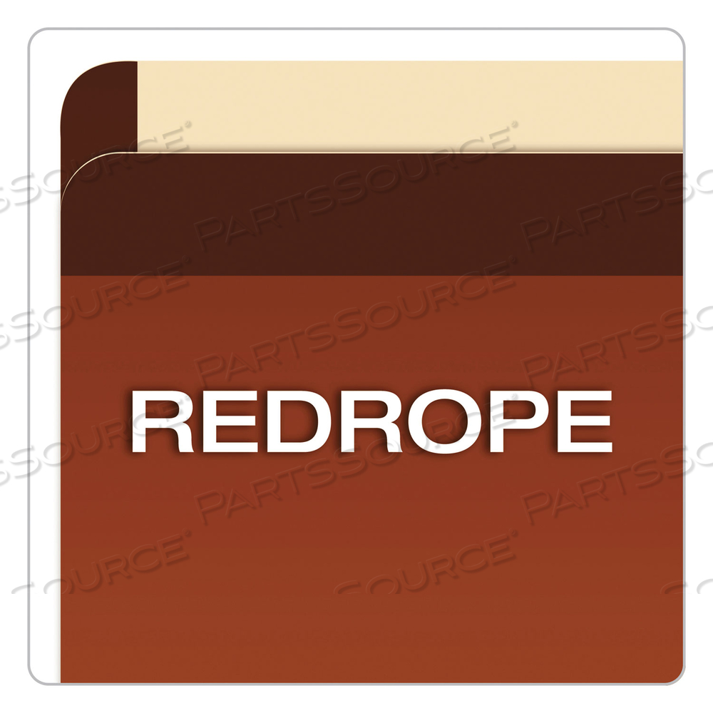 PREMIUM REINFORCED EXPANDING FILE POCKETS, 5.25" EXPANSION, LEGAL SIZE, RED FIBER by Esselte Pendaflex Corp.