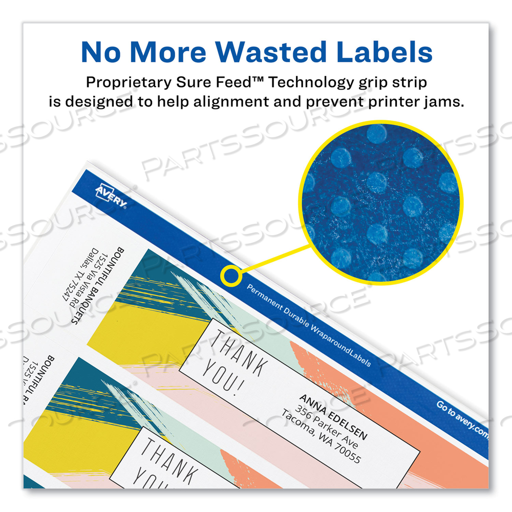 RECTANGLE LABELS, INKJET/LASER PRINTERS, 7.85 X 1.75, TEXTURED WHITE, 5/SHEET by Avery