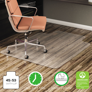 ECONOMAT ALL DAY USE CHAIR MAT FOR HARD FLOORS, 45 X 53, WIDE LIPPED, CLEAR by Deflecto