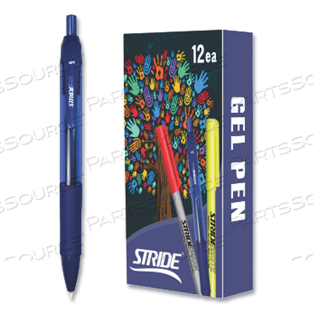 STRIDERIO GEL PEN, RETRACTABLE, MEDIUM 0.7 MM, BLUE INK, TRANSLUCENT BLUE BARREL by Stride STRIDERIO GEL PEN, RETRACTABLE, MEDIUM 0.7 MM, BLUE INK, TRANSLUCENT BLUE BARREL by Stride