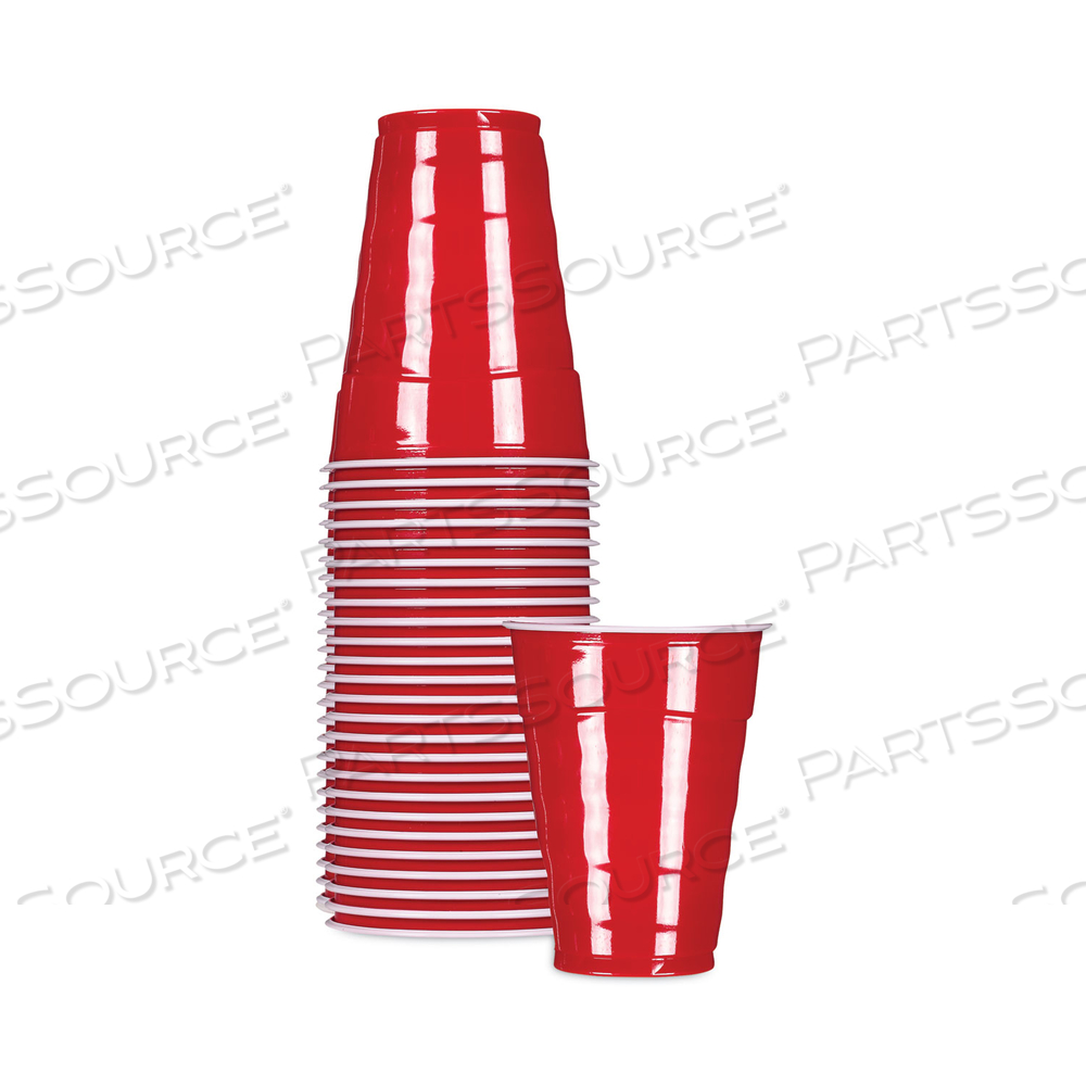 EASY GRIP DISPOSABLE PLASTIC PARTY CUPS, 9 OZ, RED by Hefty