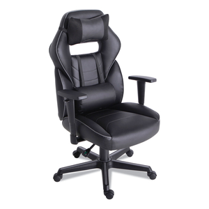 RACING STYLE ERGONOMIC GAMING CHAIR, SUPPORTS 275 LB, 15.91" TO 19.8" SEAT HEIGHT, BLACK/GRAY TRIM SEAT/BACK, BLACK/GRAY BASE by Alera
