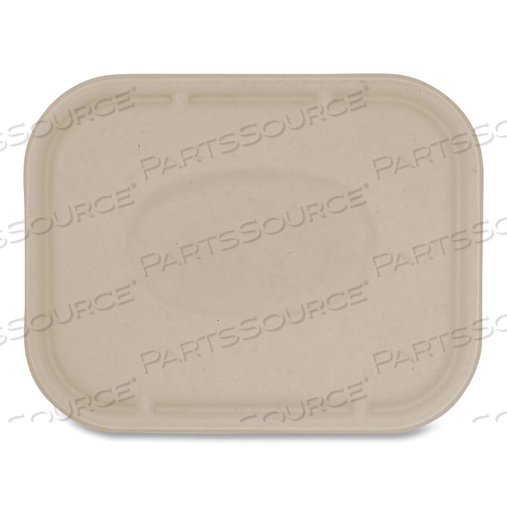FIBER LIDS FOR FIBER CONTAINERS, 7.8 X 10.1 X 0.5, NATURAL, PAPER by World Centric
