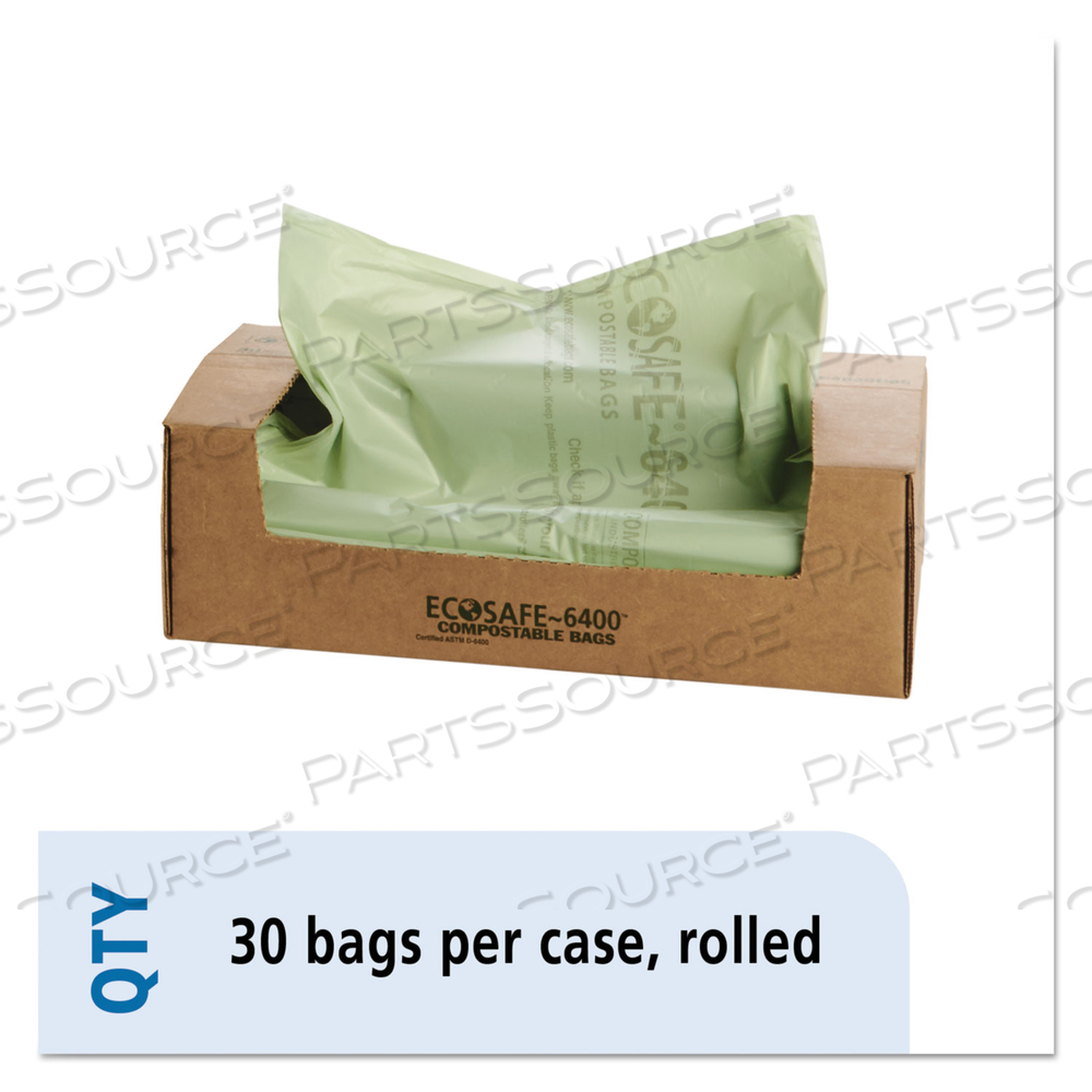 ECOSAFE-6400 BAGS, 64 GAL, 0.85 MIL, 48" X 60", GREEN by Envision